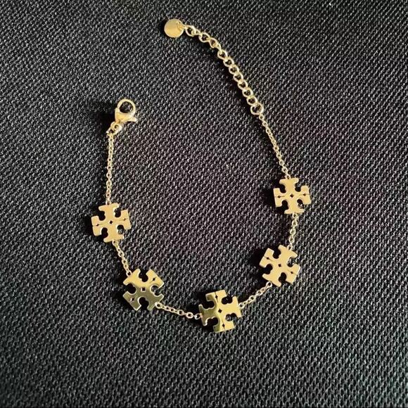 NWT Tory Burch Gold Logo Adjustable Bracelet - Picture 3 of 7